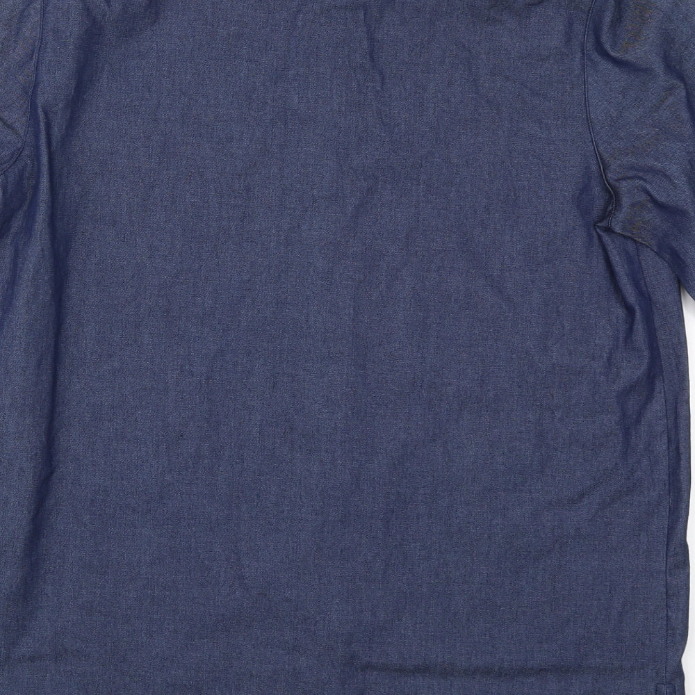 Womens UK Size 12 Preworn Blue Basic Button-Up