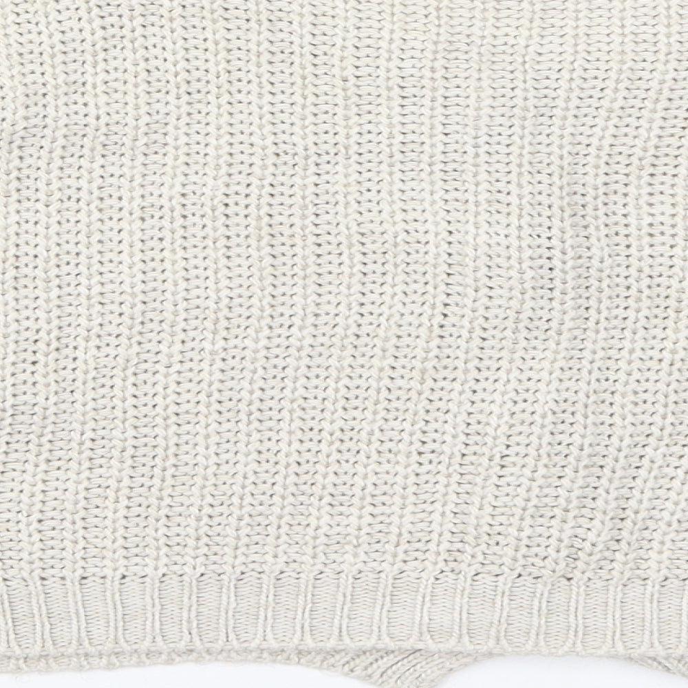 The Fashion Bible Womens Beige Knit Cardigan Jumper One Size