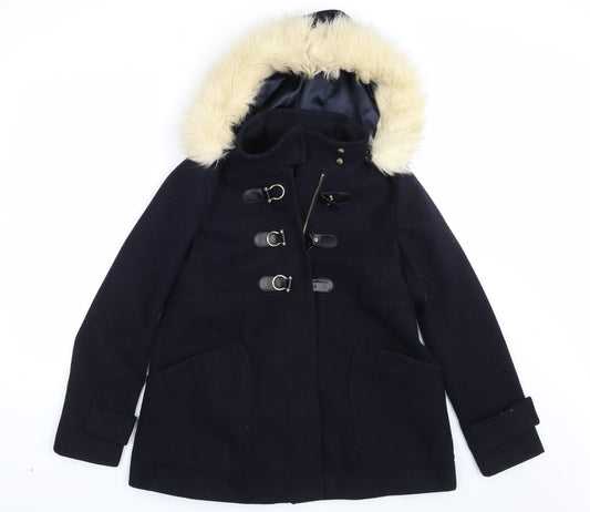 Womens UK Size 8 Topshop Blue Overcoat