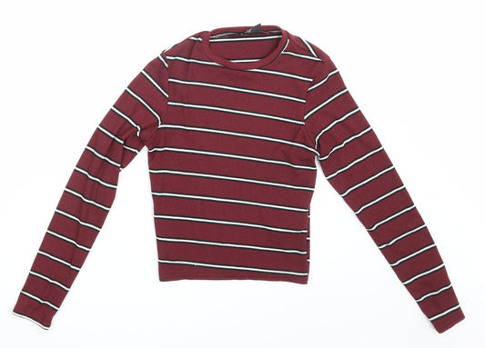 New Look Girls Purple Striped Pullover Sweatshirt Size 12-13 Years