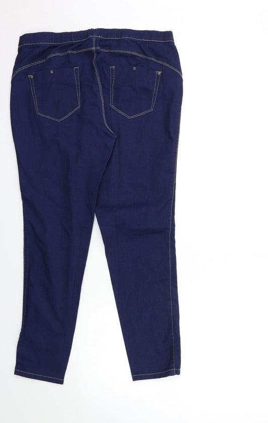 Denim & Co. Womens Blue Denim Skinny Jeans Size 14 L27 in