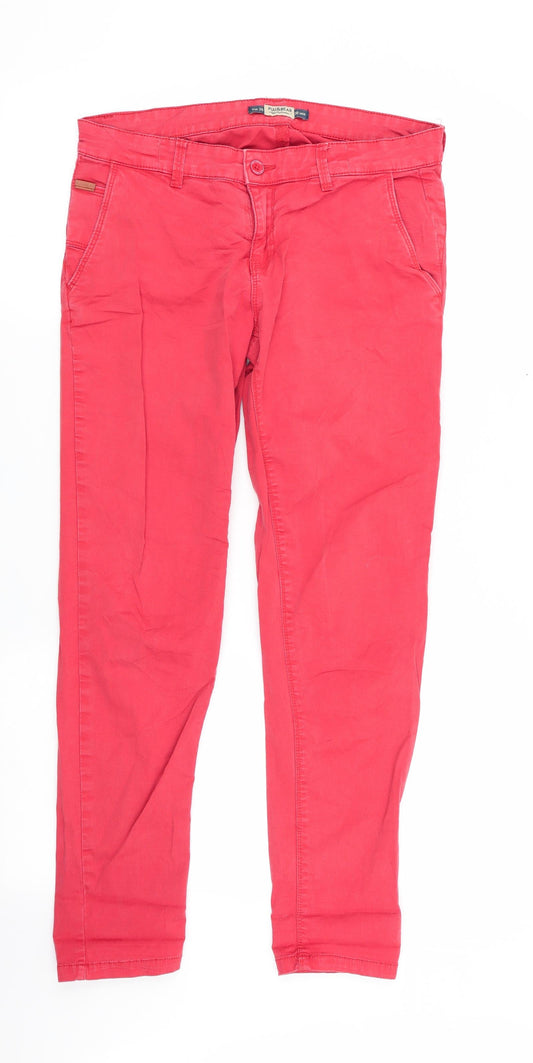 Pull&Bear Womens Red Chino Trousers Size 38 L28 in