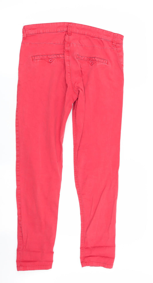Pull&Bear Womens Red Chino Trousers Size 38 L28 in
