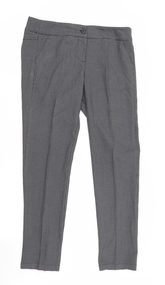 Additional front view of Only women’s multicoloured herringbone trousers, size UK 30, in, 30-inch leg