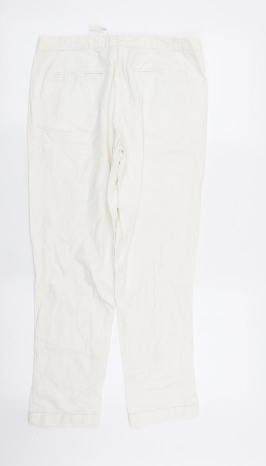 Womens UK Size 28 in camaieu Regular Fit White Trousers