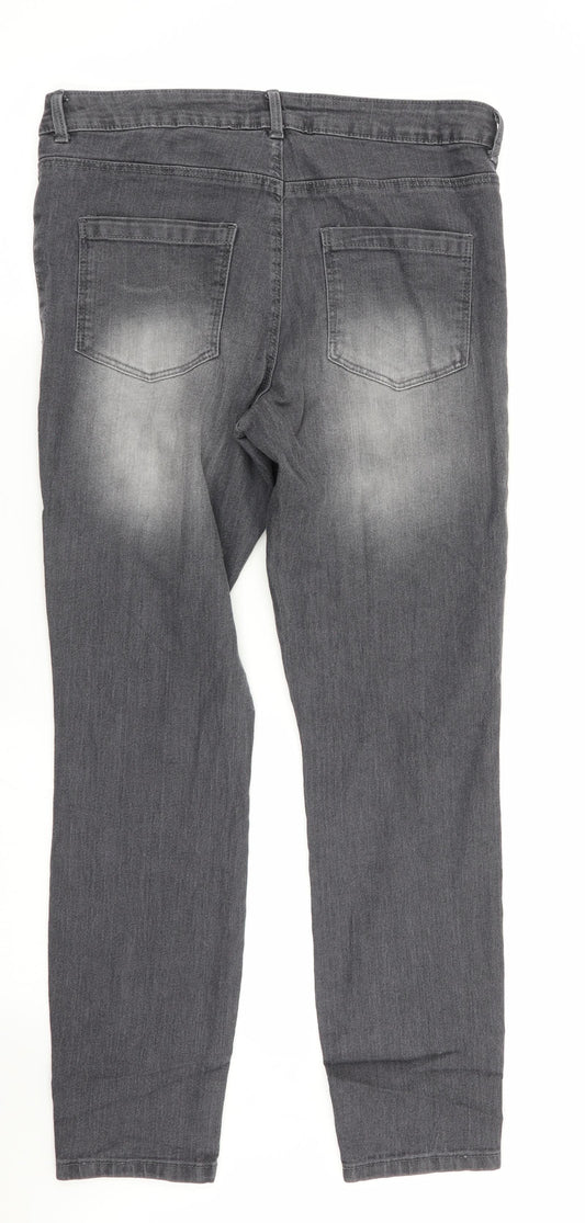 Womens UK Size 14 Janina Regular Fit Skinny Grey Jeans