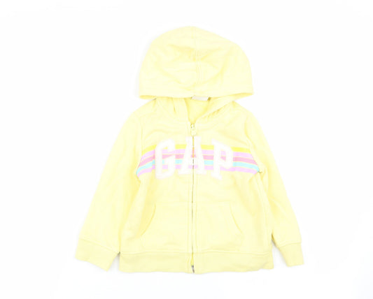 Gap Girls Yellow Full Zip Jumper Size 2 Years