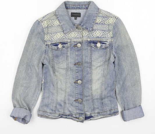 Warehouse Womens Blue Denim Jacket Size 6