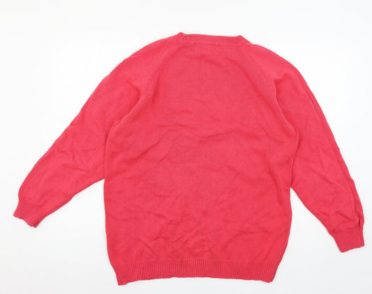 Cool Cotton Womens Pink Knit Pullover Jumper One Size