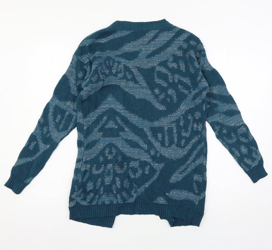 limited collection Womens Blue Striped Cardigan Jumper Size 10