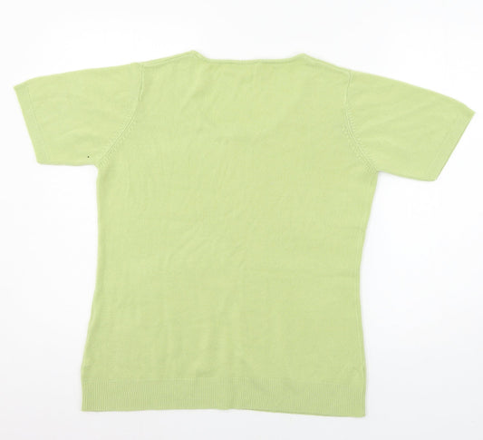Daxon Womens Green Basic T-Shirt Size 14