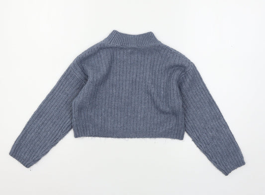 New Look Girls Blue Knit Pullover Jumper Size 10 Years
