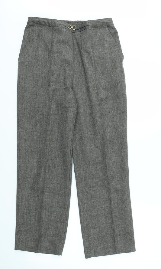 Womens UK Size 12 Damart Regular Fit Brown Trousers