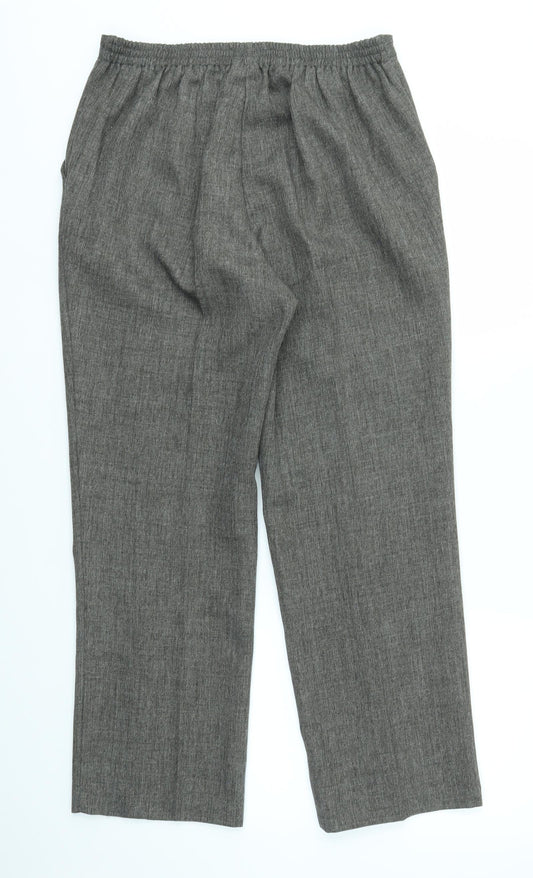 Womens UK Size 12 Damart Regular Fit Brown Trousers