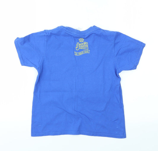 Gildan Boys Blue Geometric Basic T-Shirt Size S
