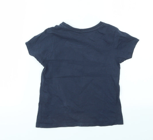 Primark Girls Blue Basic T-Shirt Size 4-5 Years