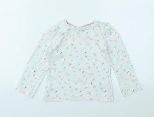 M Girls Multicoloured Geometric Basic T-Shirt Size 2-3 Years