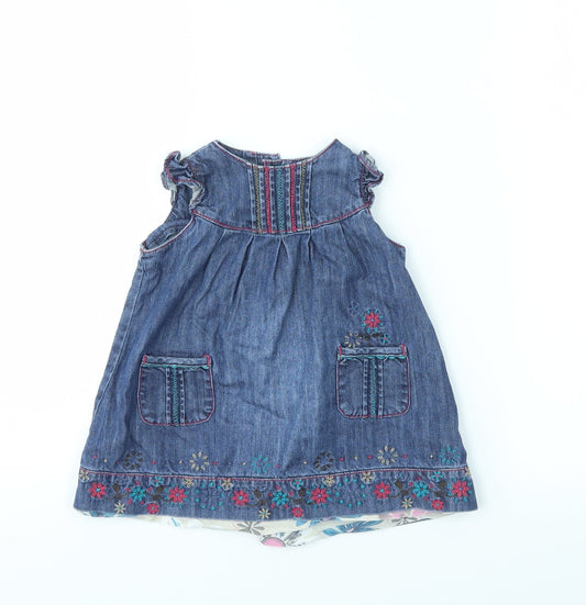 mamas & papas Girls Blue Fit & Flare Size 9-12 Months