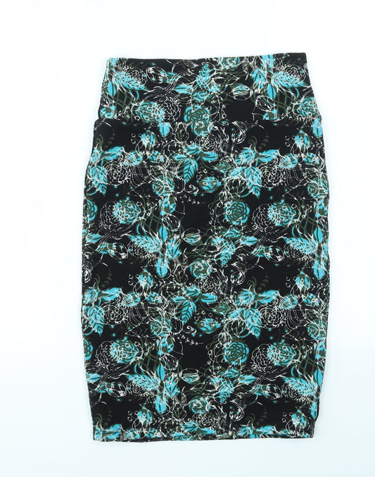 LuLaRoe Womens Multicoloured Floral A-Line Skirt Size XS - stretch waistband