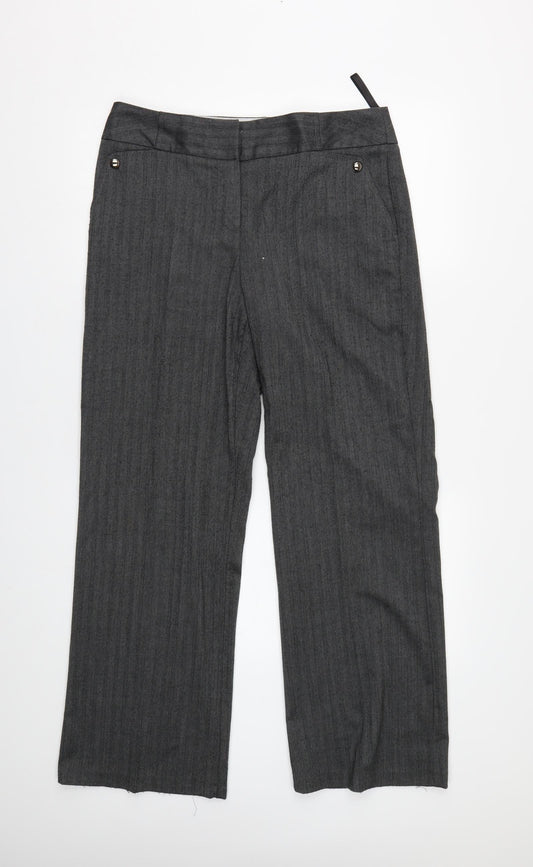 Womens UK Size 12 BHS Regular Fit Grey Trousers