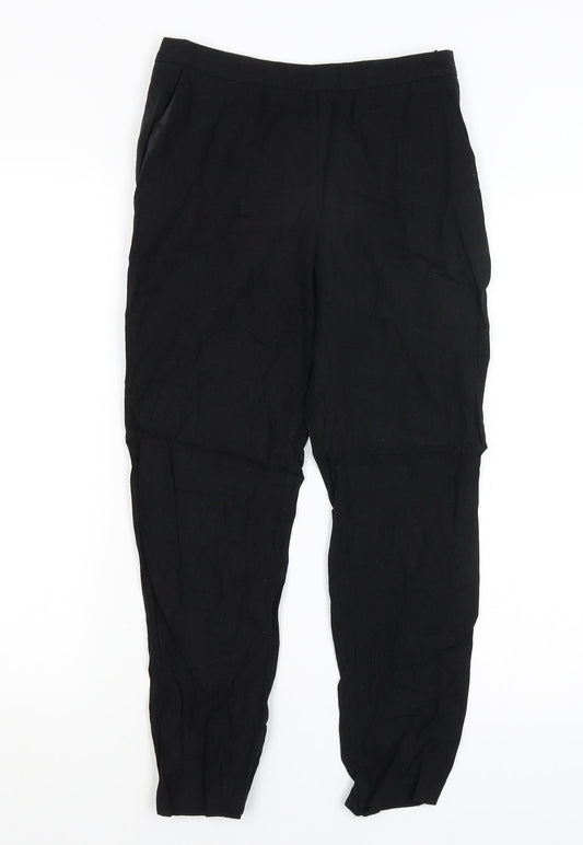 Womens UK Size 6 ASOS Regular Fit Capri Black Trousers