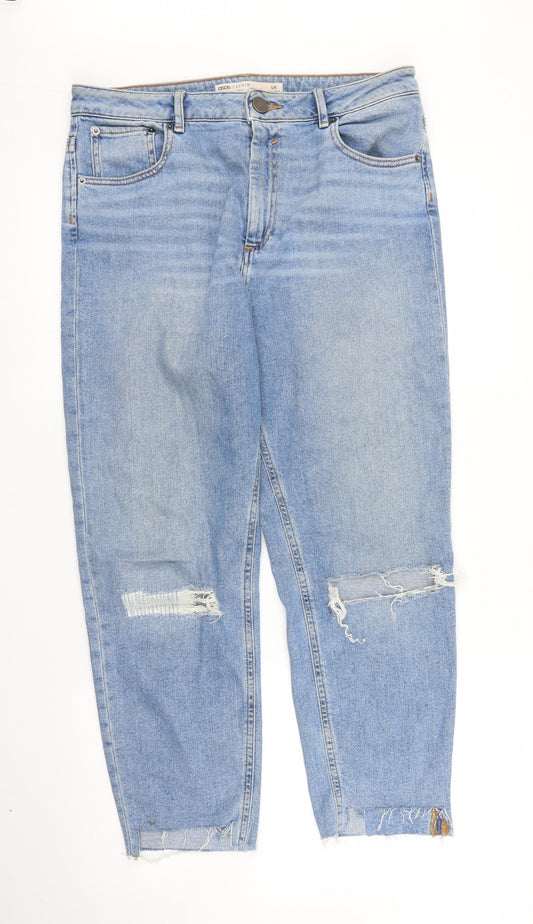 Mens UK Size 32 in ASOS Regular Fit Cropped Blue Jeans