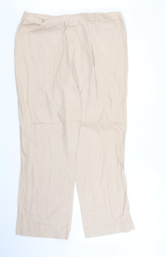 Classic Womens Beige Trousers Size 18 L27 in