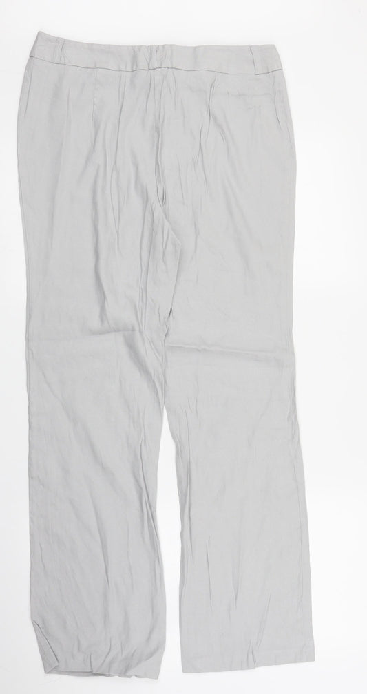 Womens UK Size 12 M&S Regular Fit Grey Trousers