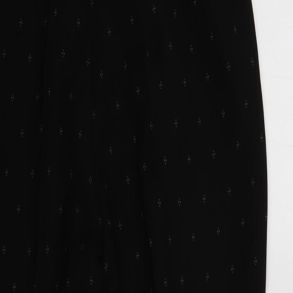 whimsy Womens Black Geometric Trousers Size 16 L26 in