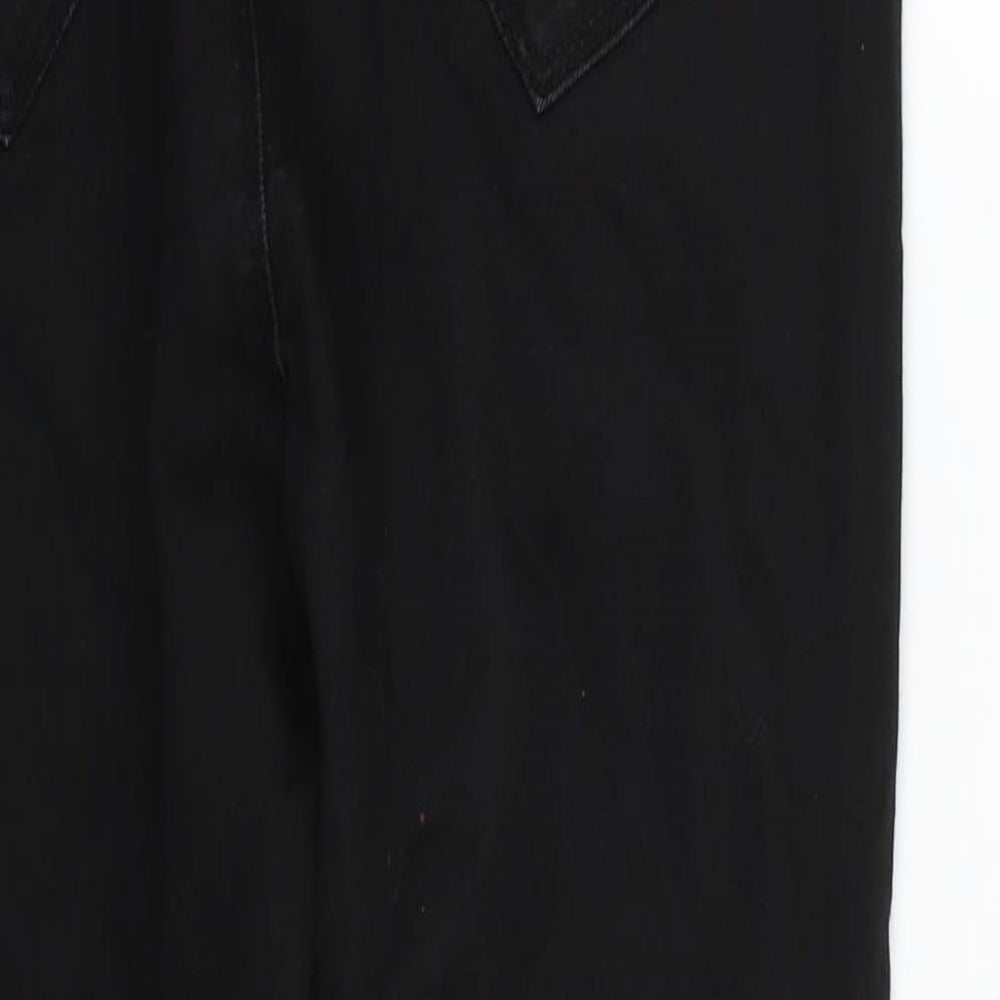 Womens UK Size 10 Preworn Regular Fit Mom Black Jeans