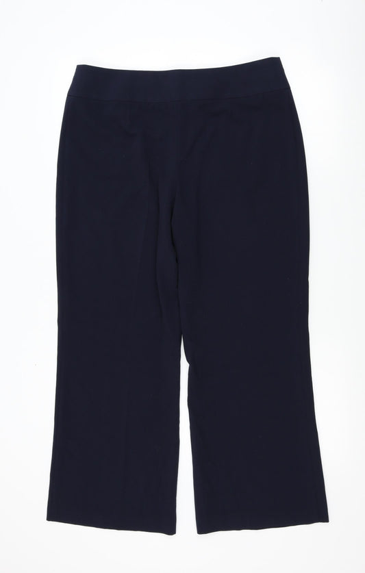 Womens UK Size 14 Marks and Spencer Regular Fit Blue Trousers