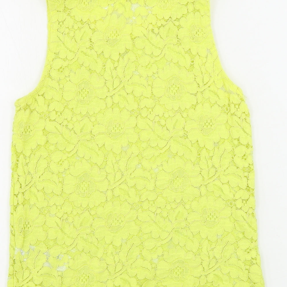 Womens UK Size 6 New Look Yellow Basic Tank