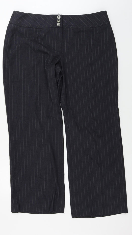 Womens UK Size 16 Debenhams Regular Fit Grey Trousers
