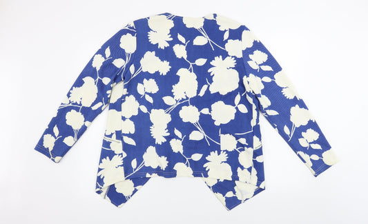 Klass Womens White Floral  Jacket Blazer Size 12