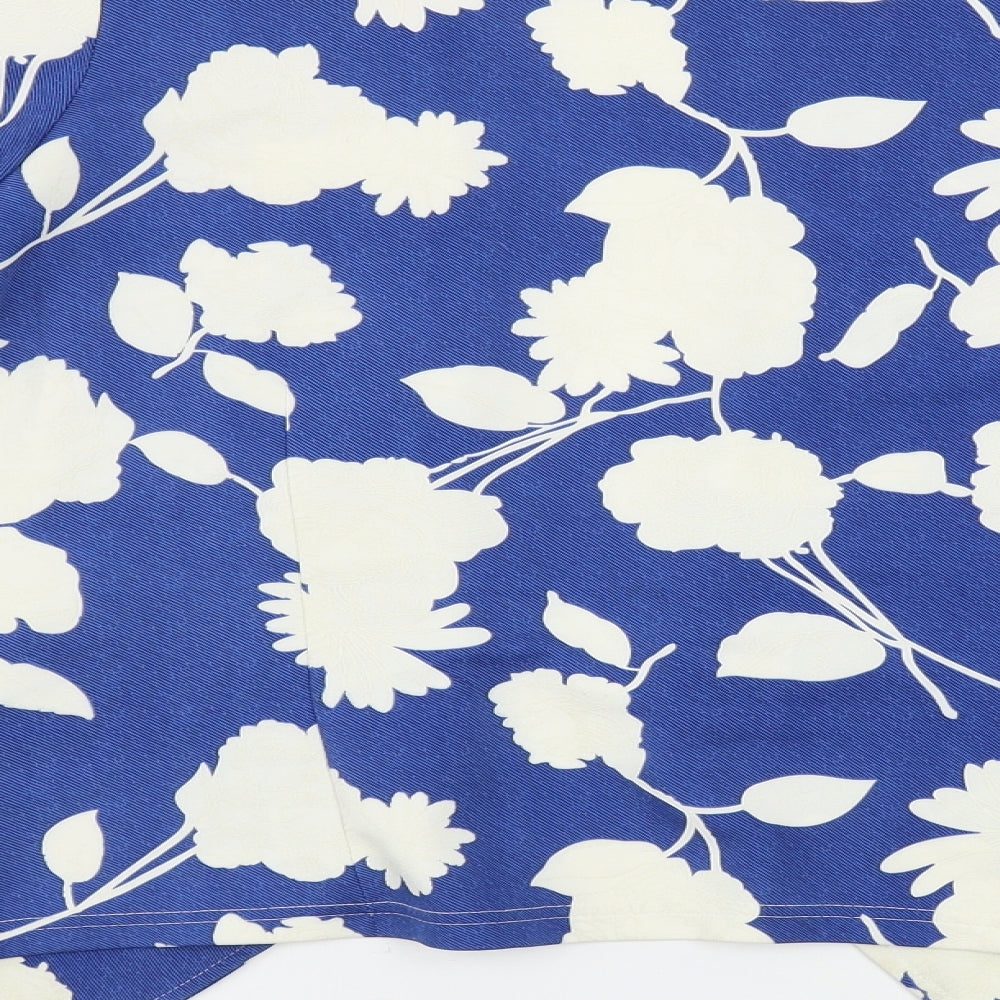 Klass Womens White Floral Jacket Blazer Size 12