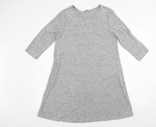 Tu Womens Grey A-Line Size 12