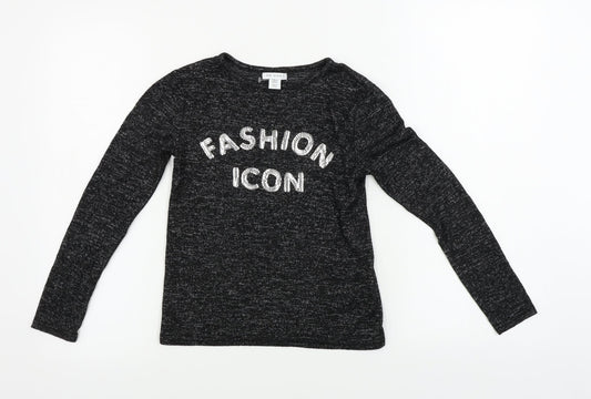 Primark Girls Black Pullover Jumper Size 9-10 Years
