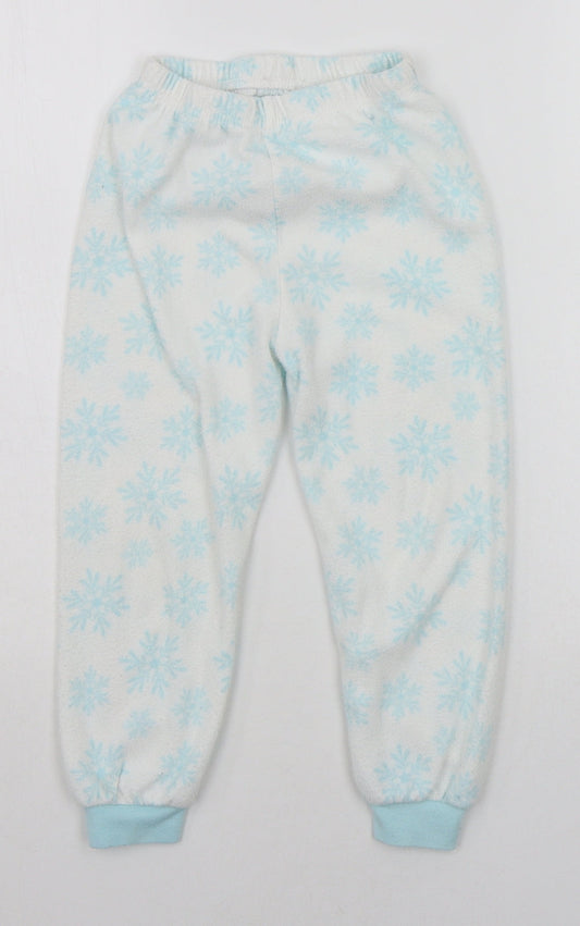 Primark Girls White Geometric Top Pyjama Pants Size 4-5 Years - STARS
