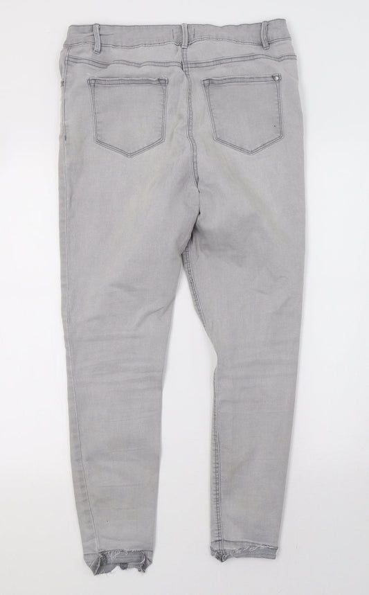 Matalan Womens Grey Denim Skinny Jeans Size 14 L29 in