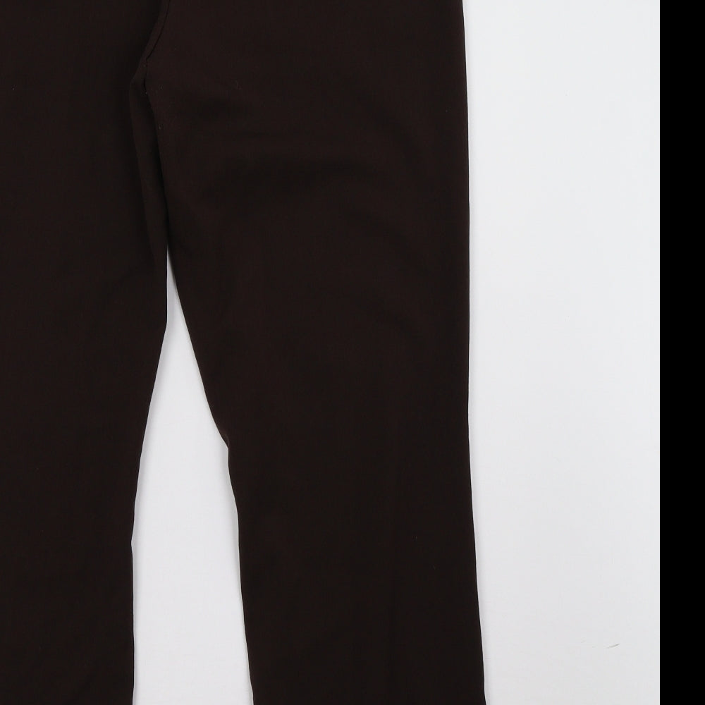 Womens UK Size 14 Preworn Regular Fit Brown Trousers