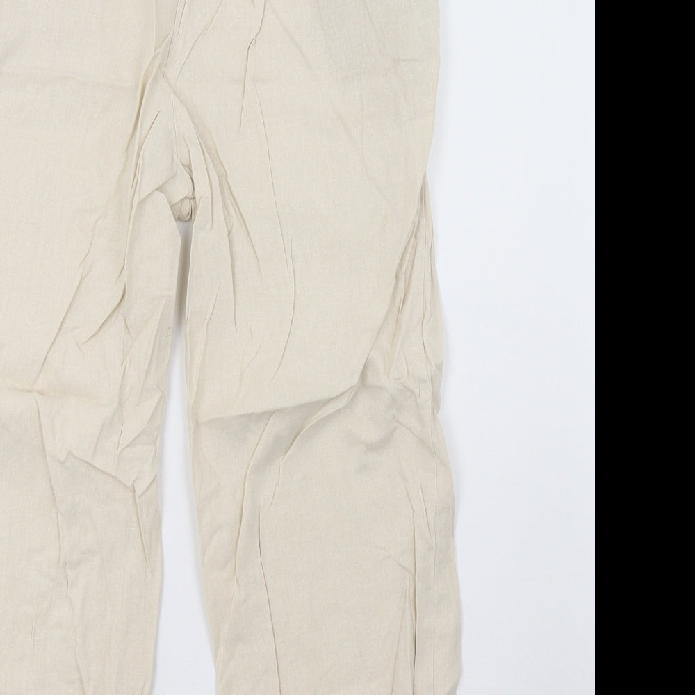 Womens UK Size 12 EWM Regular Fit Beige Trousers