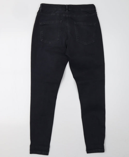 Dorothy Perkins Womens Black Denim Skinny Jeans Size 10 L28 in