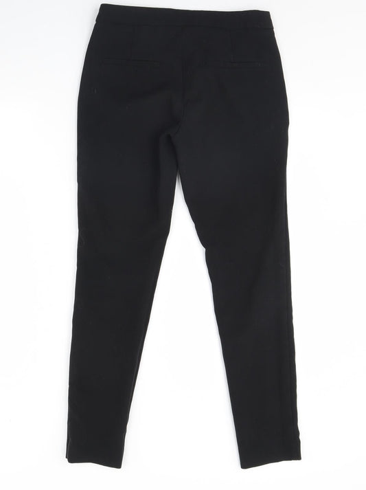 Womens UK Size 8 m&s Regular Fit Black Trousers
