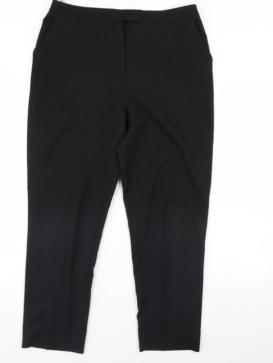 Warehouse Womens Black Trousers Size 14 L28 in
