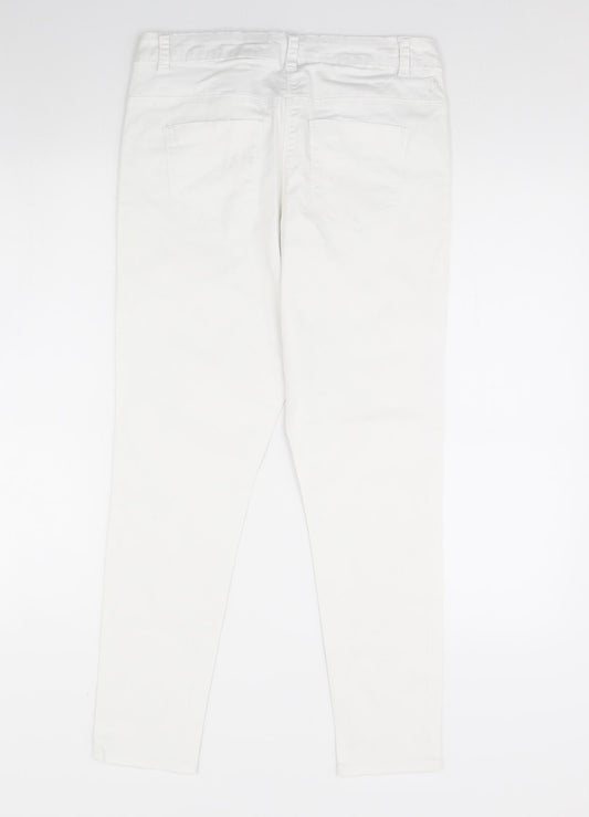 George Womens White Denim Skinny Jeans Size 10 L28 in