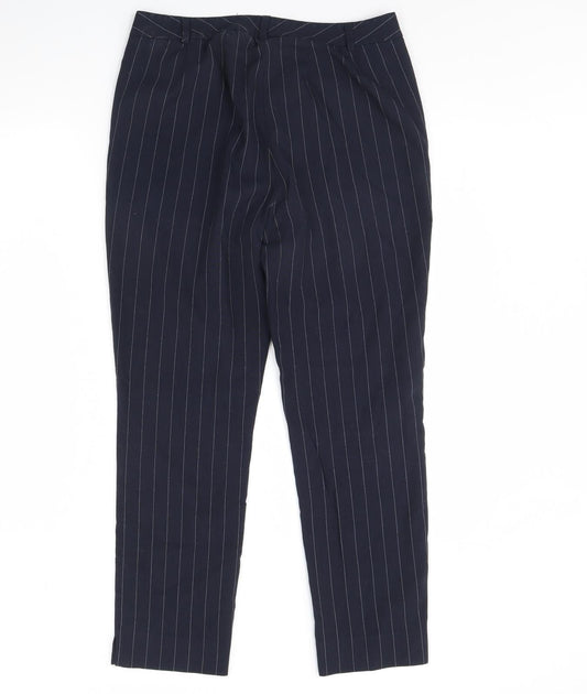 Womens UK Size 10 M&S Regular Fit Blue Trousers