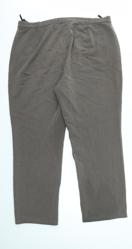 Womens UK Size 18 M&S Regular Fit Dress Pants Brown Trousers
