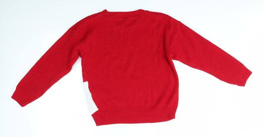 Preworn Mens Multicoloured Pullover Jumper Size M - festive christmas