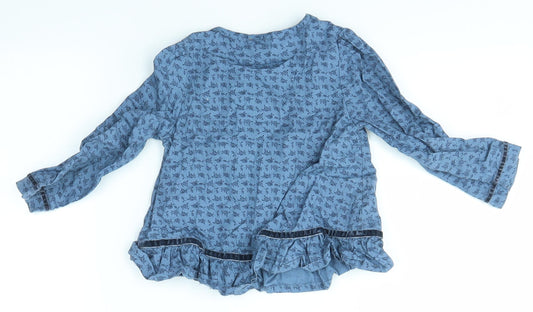 MINI MODE Girls Blue Basic Blouse Size 18-24 Months