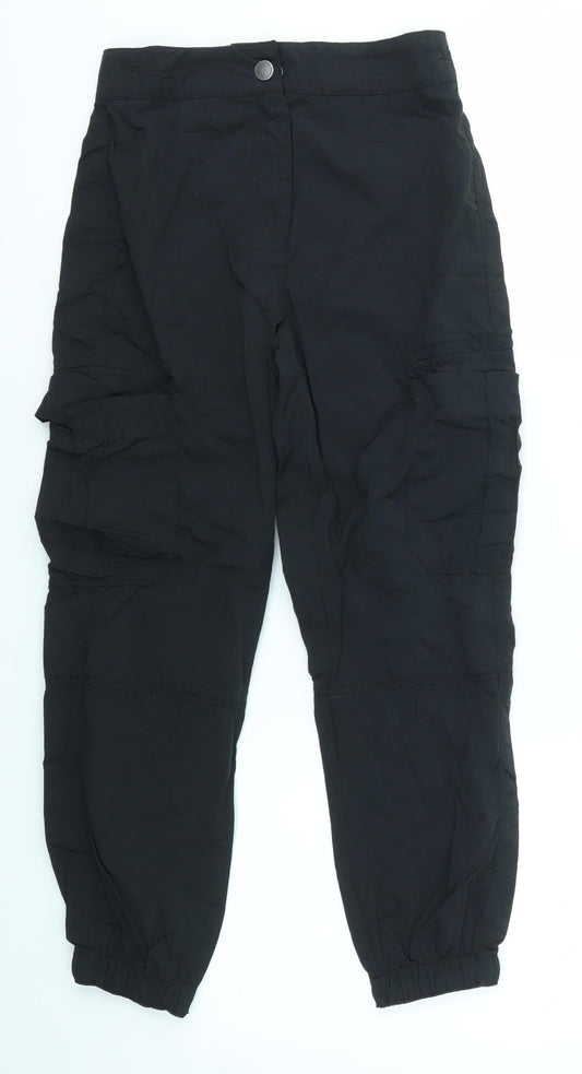 NEXT Girls Black Jogger Trousers Size 9 Months